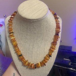 Raw amber necklace